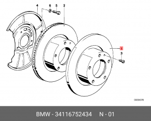 Диск тормозной 34 11 6 752 434 BMW