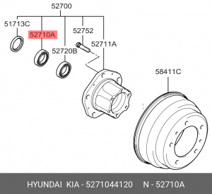 Подшипник ступицы колеса 5271044120 HYUNDAI KIA