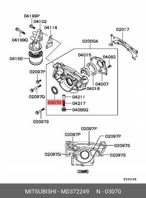 Сальник коленвала MD372249 MITSUBISHI