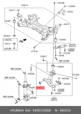 Сайлентблок 54551-C5000 HYUNDAI KIA