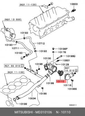 Термостат системы охлаждения с корпусом MD310106 MITSUBISHI