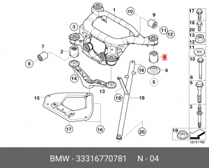Сайлентблок задней балки 33 31 6 770 781 BMW