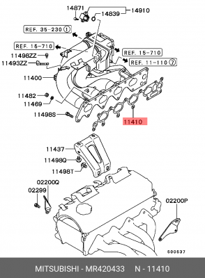 Прокладка впускного коллектора MR420433 MITSUBISHI