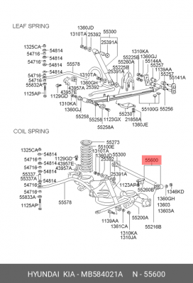 Рычаг подвески MB584021A HYUNDAI KIA