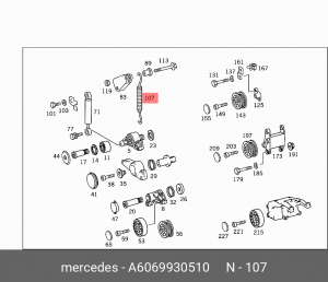 Пружина подвески A 606 993 05 10 MERCEDES BENZ
