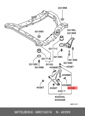 Втулка сайлентблока рычага подвески MR316074 MITSUBISHI