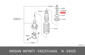 Подшипник опоры амортизатора подвески 54325-1HA0A NISSAN