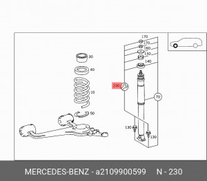Амортизатор подвески A 210 990 05 99 MERCEDES BENZ