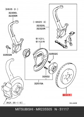 Диск тормозной MR235505 MITSUBISHI