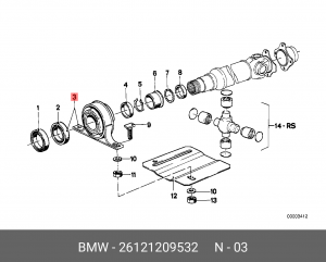 Опора карданного вала 26 12 1 209 532 BMW