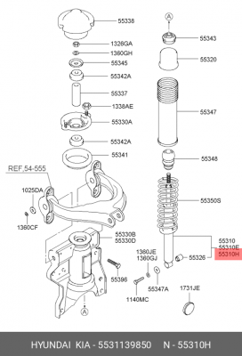 Амортизатор подвески 5531139850 HYUNDAI KIA