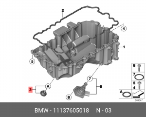 Пробка слива масла 11 13 7 605 018 BMW