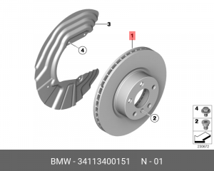 Диск тормозной 34 11 3 400 151 BMW