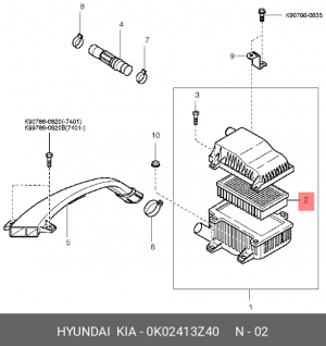 Фильтр воздушный 0K02413Z40 HYUNDAI KIA