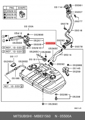 Насос электрический топливной системы в сборе MB831560 MITSUBISHI