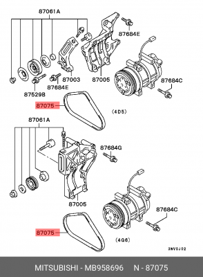 Ремень приводной MB958696 MITSUBISHI