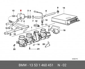 Регулятор давления подачи топлива 13 53 1 460 451 BMW
