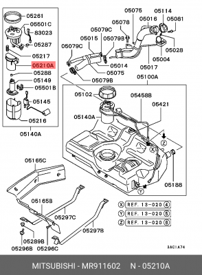 Крепление топливного бака MR911602 MITSUBISHI