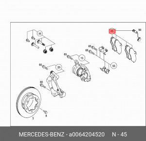 Колодки тормозные дисковые A0064204520 MERCEDES BENZ