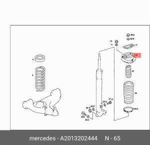 Опора амортизатора подвески A 201 320 24 44 MERCEDES BENZ