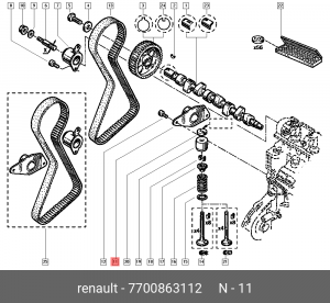 Ролик ремня ГРМ 77 00 863 112 RENAULT