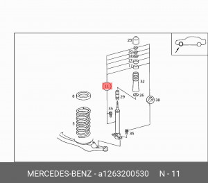Амортизатор подвески A1263200530 MERCEDES BENZ