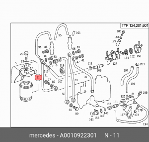 Фильтр топливный A 001 092 23 01 MERCEDES BENZ