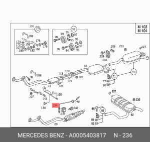 Датчик кислородный (лямбда-зонд) A 000 540 38 17 MERCEDES BENZ