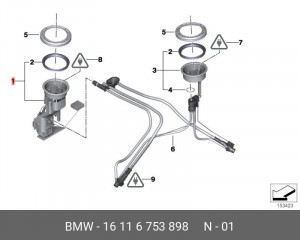 Насос электрический топливной системы 16 11 6 753 898 BMW