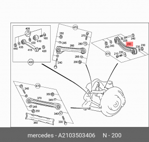 Рычаг подвески A2103503406 MERCEDES BENZ