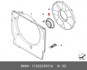 Вискомуфта системы охлаждения ДВС 11 52 2 249 216 BMW
