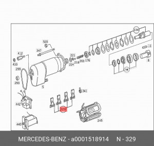 Щетка стартера A 000 151 89 14 MERCEDES BENZ