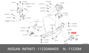Подушка двигателя 11220-4M405 NISSAN