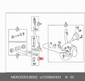 Рычаг подвески (ремкомплект) A 123 586 04 33 MERCEDES BENZ
