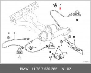 Датчик кислородный (лямбда-зонд) 11 78 7 530 285 BMW