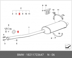 Кольцо резиновое 18 21 1 723 647 BMW