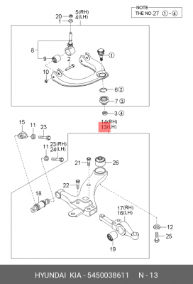 Рычаг подвески 5450038611 HYUNDAI KIA