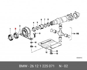 Опора карданного вала 26121225071 BMW