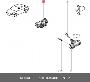 Цилиндр тормозной рабочий 7701035406 RENAULT