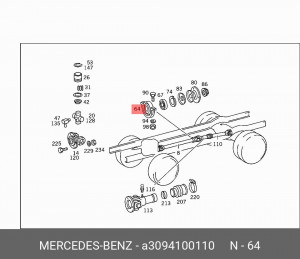 Опора карданного вала A 309 410 01 10 MERCEDES BENZ