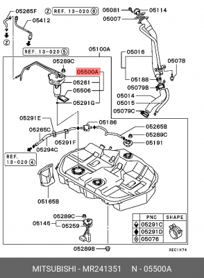 Насос электрический топливной системы в сборе MR241351 MITSUBISHI