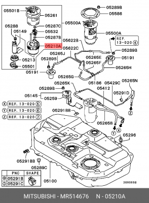 Фильтр топливный MR514676 MITSUBISHI