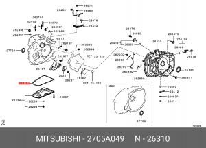 Прокладка масляного поддона КПП 2705A049 MITSUBISHI
