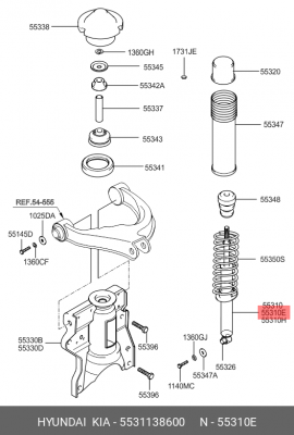 Амортизатор подвески 55311-38600 HYUNDAI KIA