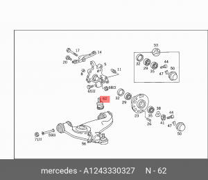 Опора шаровая подвески A 124 333 03 27 MERCEDES BENZ