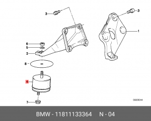 Подушка двигателя 11 81 1 133 364 BMW