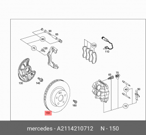 Диск тормозной A2114210712 MERCEDES BENZ