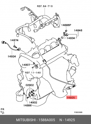 Датчик кислородный (лямбда-зонд) 1588A005 MITSUBISHI