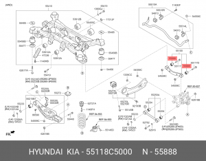 Сайлентблок 55118C5000 HYUNDAI KIA