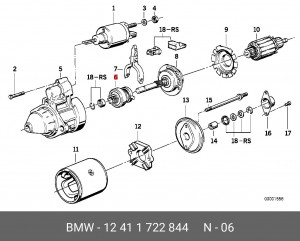 Бендикс стартера 12 41 1 722 844 BMW